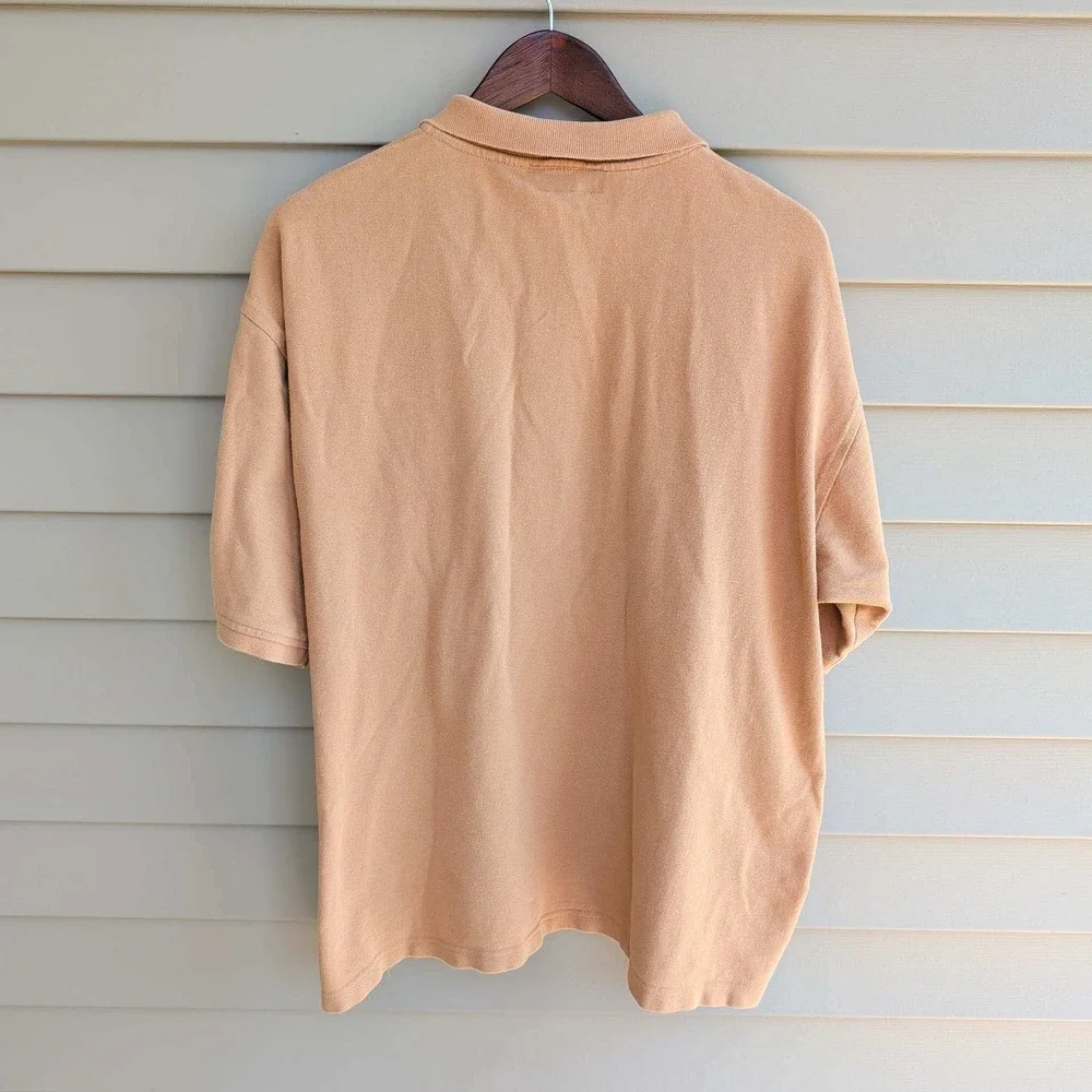 Ralph Lauren Polo Shirt Mens 3X Tan Big Pony Red Logo Short Sleeve